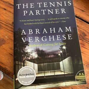The Tennis Partner by Abraham Verghese - Black and White Cover